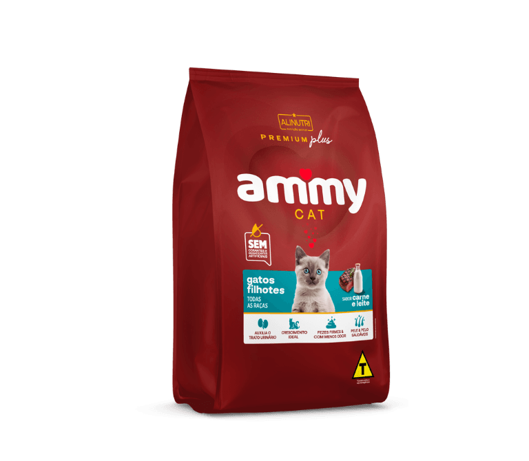 AMMY CAT PREMIUM PLUS FILHOTES CARNE E LEITE 25KG