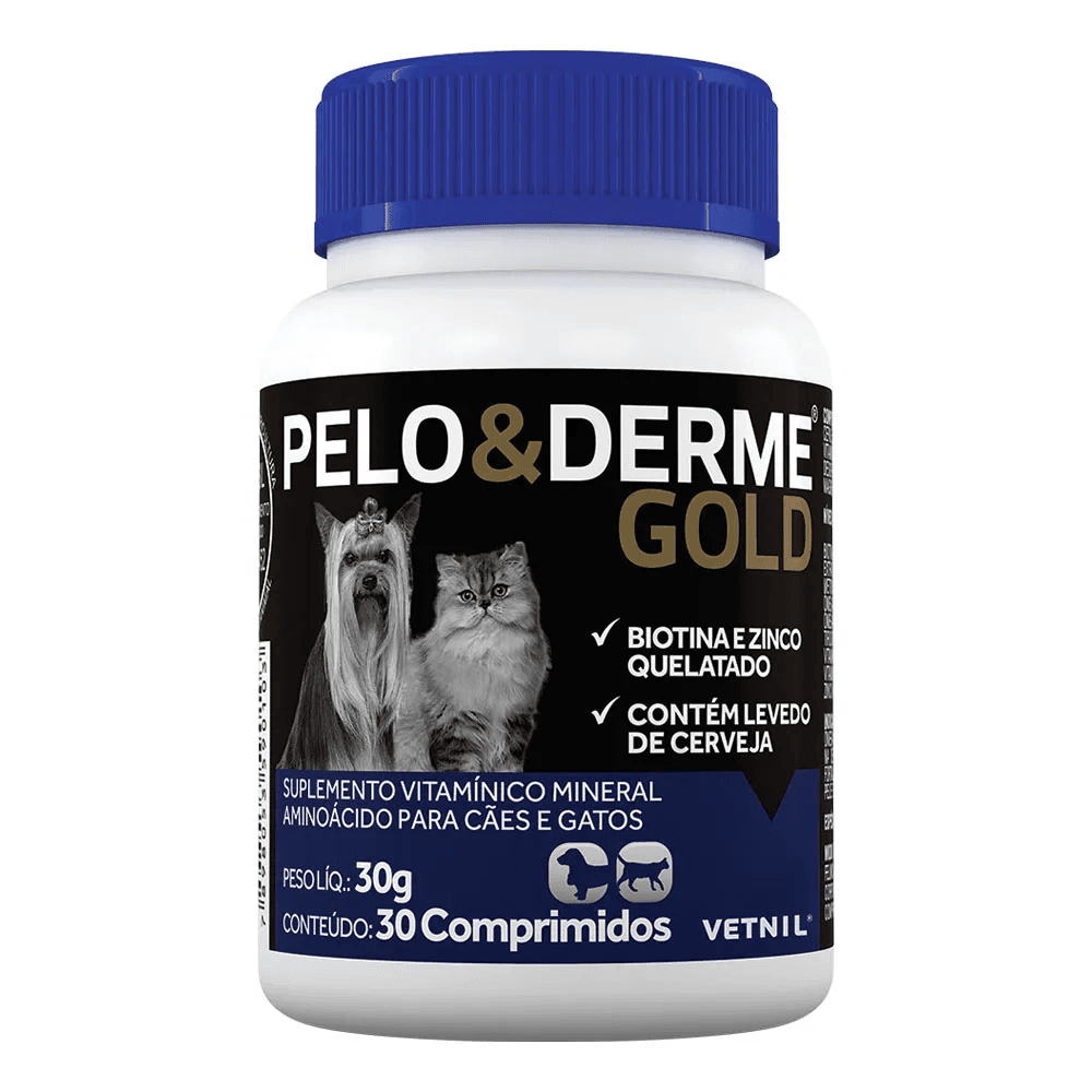 PELO E DERME GOLD 30 COMP VETNIL