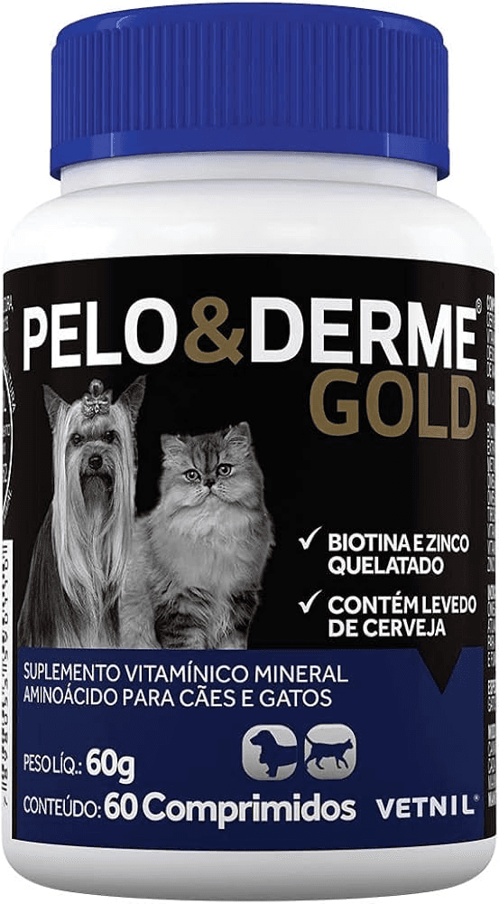 PELO E DERME GOLD 60 COMP VETNIL